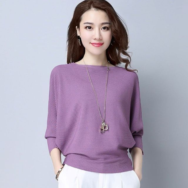 Knitting Bottoming Batwing Sleeve Warm Sweaters