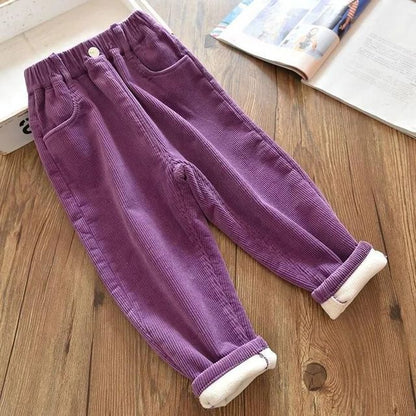 Winter Corduroy Thick Outer Wear Sports Pants