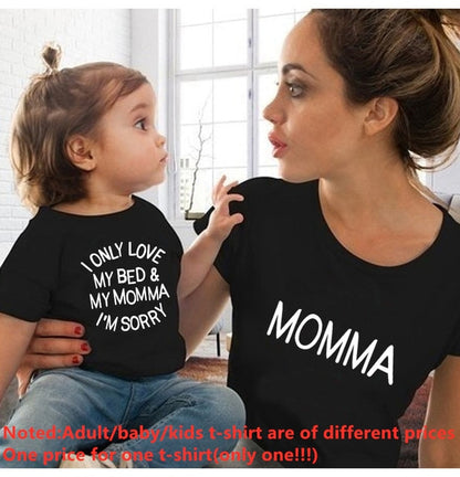 Mini Tshirt Mother Daughter Mum T-shirt Tops Toddler Baby Kids - Family Matching Outfits