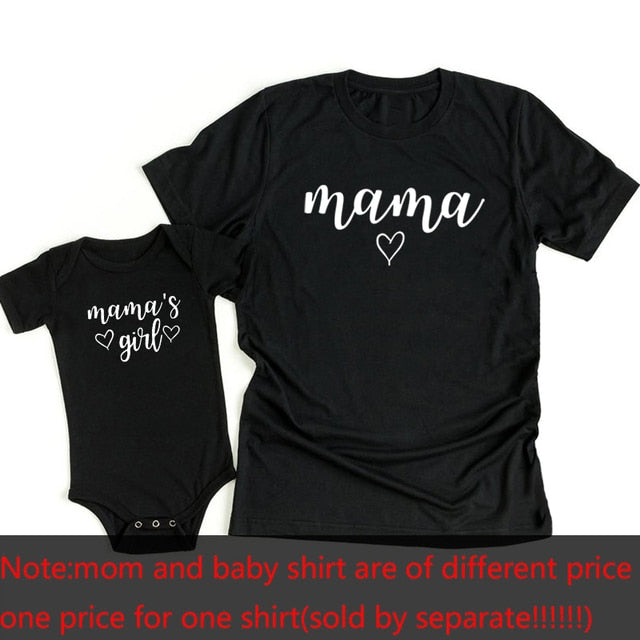 Mini Tshirt Mother Daughter Mum T-shirt Tops Toddler Baby Kids - Family Matching Outfits