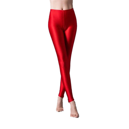 Shinny Elasticity Solid Color Leggings - Azahshopping