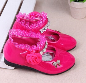 Princess Lace PU Leather Shoes Cute Bowknot Rhinestone For Toddler Shoes|Leather Shoes|