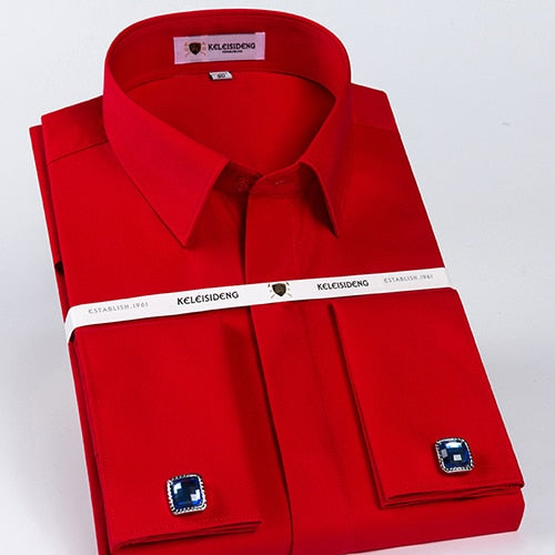 Long-sleeve Formal Business Standard-fit White Shirts (cufflinks Included) - Shirts