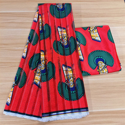 Silk Fabric 3yards+3 Yards Ribbon Material Ankara African Print Fabric - Azahshopping