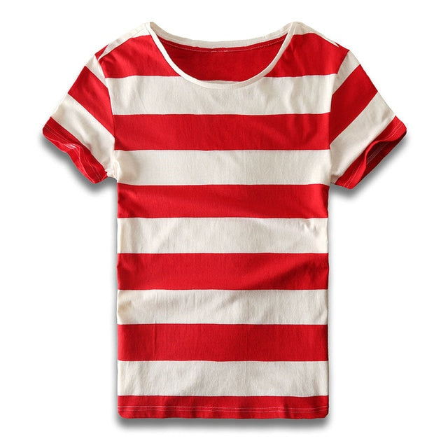 Men Striped T-shirt Stripes Top Tees