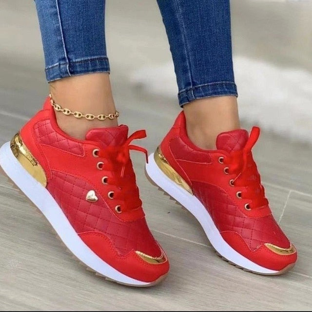 Sneakers Platform Shoes PU Leather Patchwork