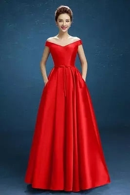 Red Party Prom - Ball Bridal Evening Dress - Azahshopping