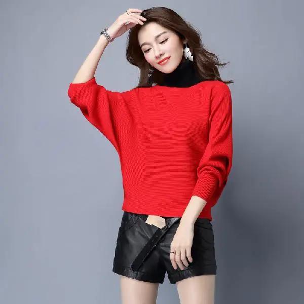 Knitting Bottoming Batwing Sleeve Warm Sweaters