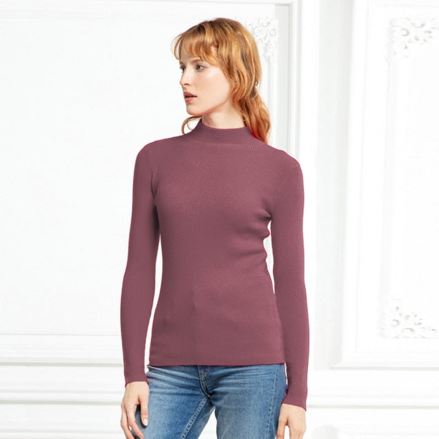 Turtleneck Pullover Sweater – Long Sleeve, Slim Fit & Oversized Style