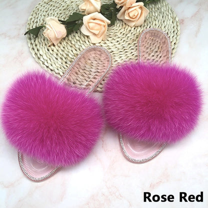 Summer Jelly Shoes Plush Fur Slippers Flat Sandals