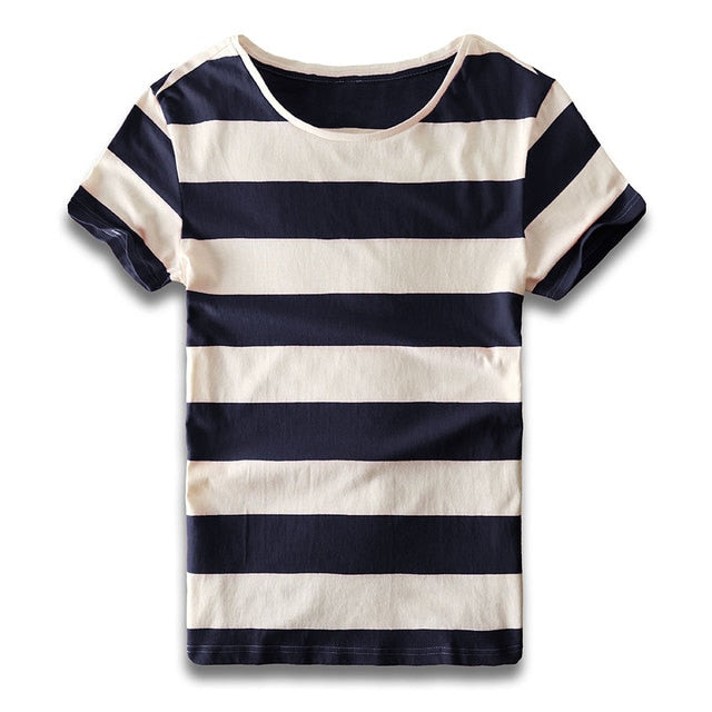 Men Striped T-shirt Stripes Top Tees