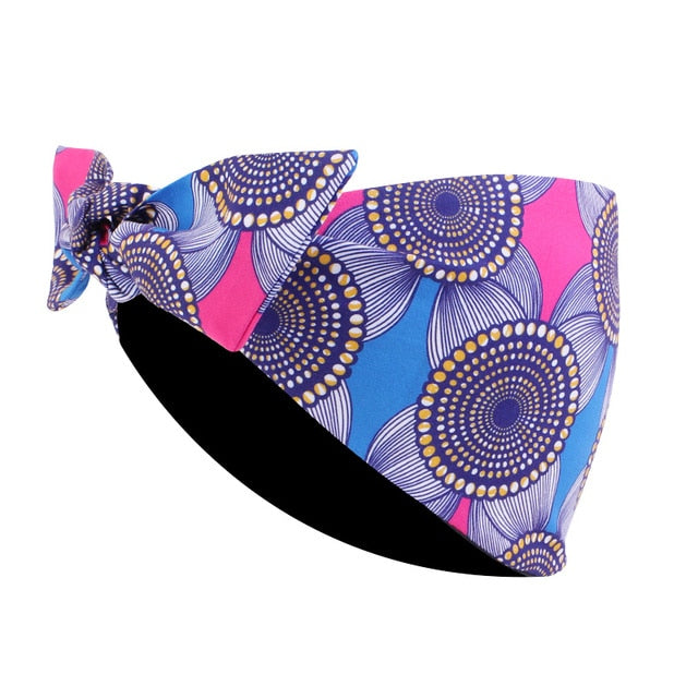 African Print Stretch Bandana Head Wrap