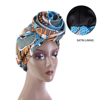 African Print Stretch Bandana Head Wrap