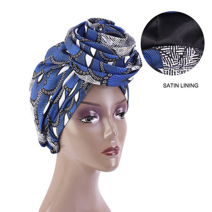 African Print Stretch Bandana Head Wrap