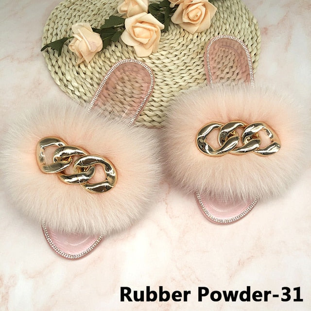 Summer Jelly Shoes Plush Fur Slippers Flat Sandals