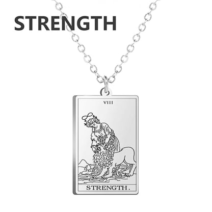 Stainless Steel Classic Tarot Cards Pendant Necklace