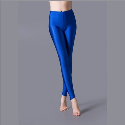 Shinny Elasticity Solid Color Leggings - Azahshopping