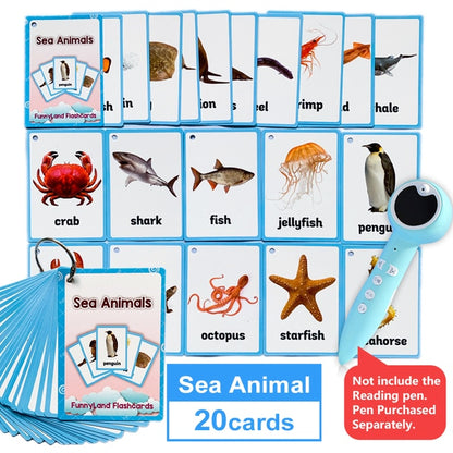 Kids Montessori Baby Learn English Word Card Flashcards Cognitive Educational Toys