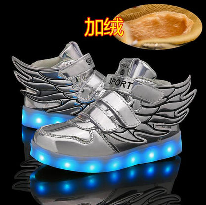 LED Sneakers for Boys & Girls with Fur Inside