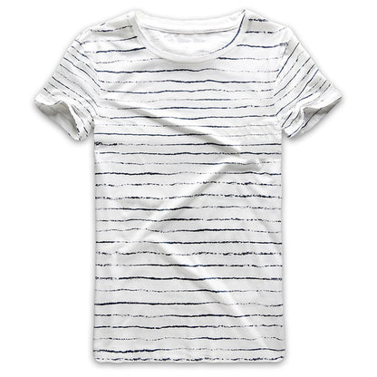 Men Striped T-shirt Stripes Top Tees