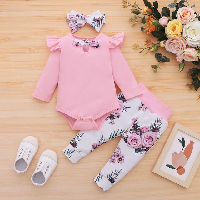 3pcs Baby Girl Clothes Set