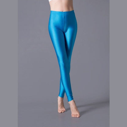 Shinny Elasticity Solid Color Leggings - Azahshopping