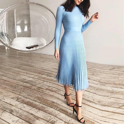 Full Sleeve Knitted Long Dress - Azahshopping