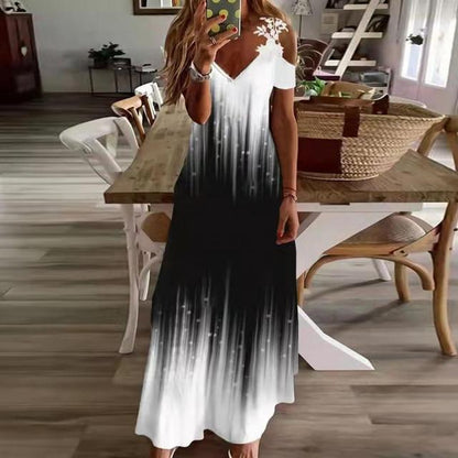 Spring Summer Off Shoulder Bohemian Maxi Dress