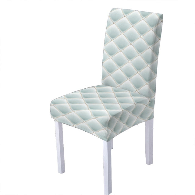 Geometric Spandex Chair Cover For Dining Room 3d Crystal Chairs Covers