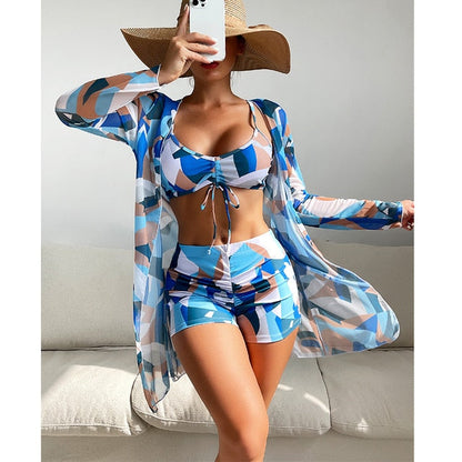 High Waist Bikini Set Three Pieces Set