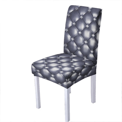 Geometric Spandex Chair Cover For Dining Room 3d Crystal Chairs Covers