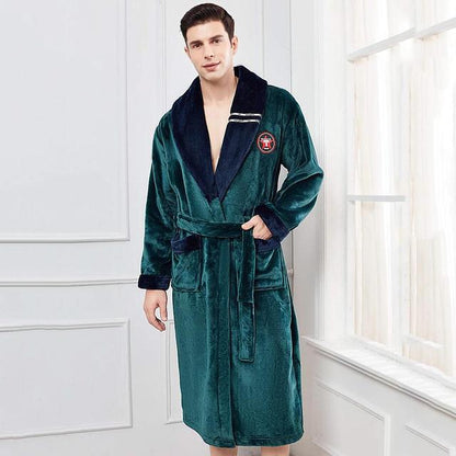 Winter Flannel Long Robe Thick Warm Sleepwear