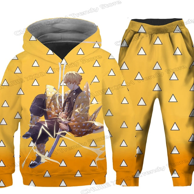 Printed Hoodie Tracksuit Set