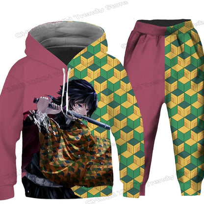 Printed Hoodie Tracksuit Set