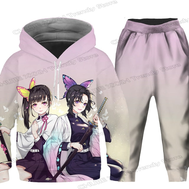 Printed Hoodie Tracksuit Set