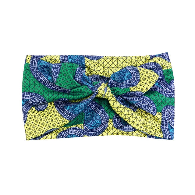 African Print Stretch Bandana Head Wrap