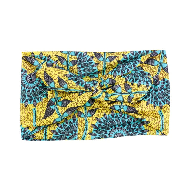 African Print Stretch Bandana Head Wrap