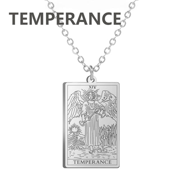 Stainless Steel Classic Tarot Cards Pendant Necklace