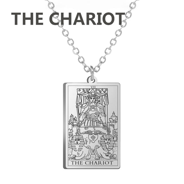 Stainless Steel Classic Tarot Cards Pendant Necklace