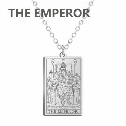 Stainless Steel Classic Tarot Cards Pendant Necklace