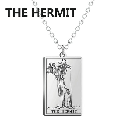 Stainless Steel Classic Tarot Cards Pendant Necklace