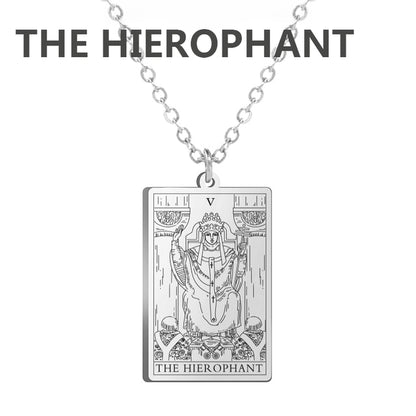 Stainless Steel Classic Tarot Cards Pendant Necklace