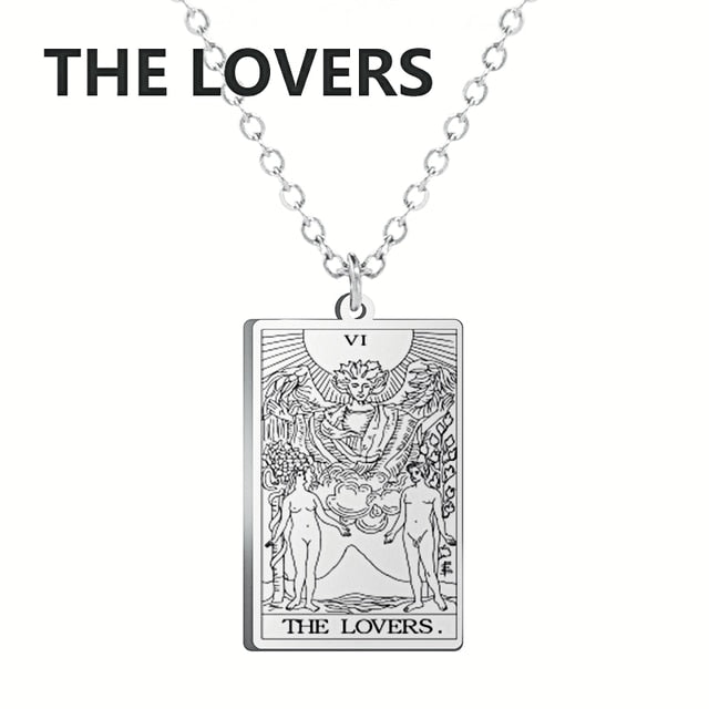 Stainless Steel Classic Tarot Cards Pendant Necklace