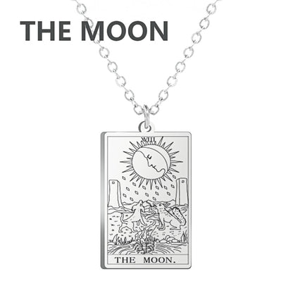 Stainless Steel Classic Tarot Cards Pendant Necklace