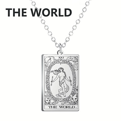 Stainless Steel Classic Tarot Cards Pendant Necklace