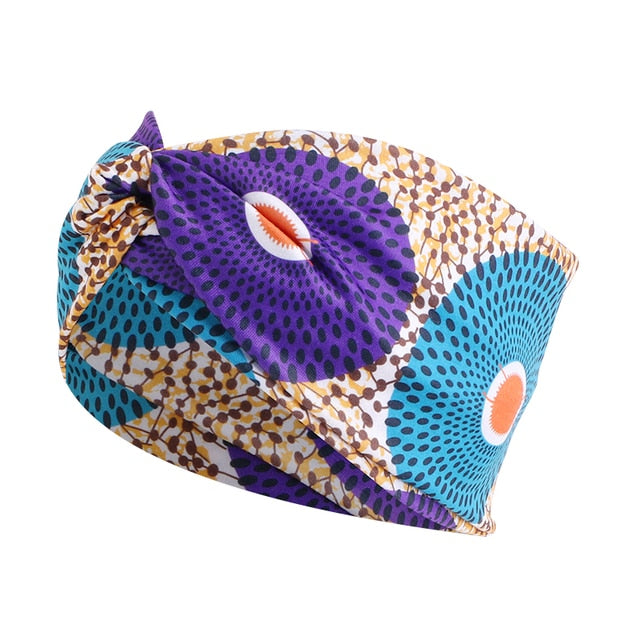 African Print Stretch Bandana Head Wrap