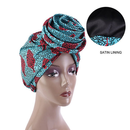 African Print Stretch Bandana Head Wrap