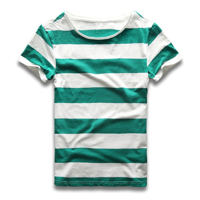 Men Striped T-shirt Stripes Top Tees