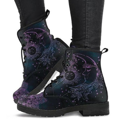 HOT Skeleton Women Snow Ankle Boots Motorcycle Skull Pansy Low Heels Shoes