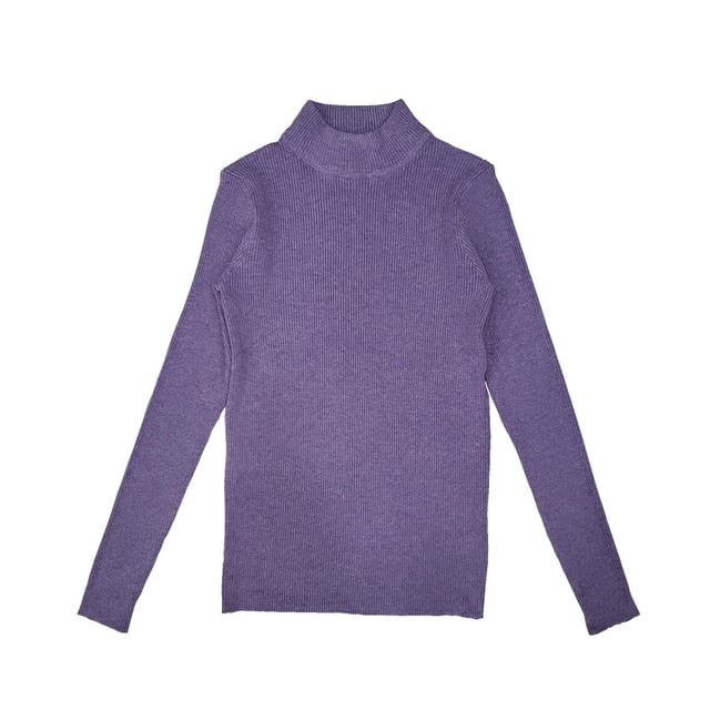 Turtleneck Pullovers Sweaters Long Sleeve Slim Oversize Sweater